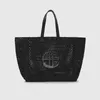 Stjärna samma ab varumärke Logo Straw Woven Black Shoulder Strap One Shoulder Portable Tote Bag 230927