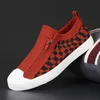 Kleding Schoenen Trendy Hoge top Canvas Schoenen Mannen Mocassin Designer Gevulkaniseerde Sneakers Mannen Gele Rits Casual Schoenen Mannen Ademende Loafer 230926