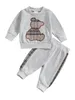 Kledingsets Winteroutfits voor pasgeboren baby's met konijntje, borduursel, trui, jurk en legging, set van 2 stuks 230927