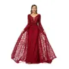 New Evening Dress Sexy Elegant Light Luxury Long Sleeves Heavy Handmade Arab Dubai WZ08