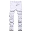 Men's Jeans Nouveau mode hommes Biker jean pantalon coupe ajustée plissé moto Denim pantalon marque concepteur haute élastique kaki déchiré jean J230926