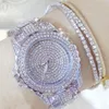 Montres-bracelets Bling dames montres-bracelets robe or Montre femmes cristal diamant acier inoxydable argent horloge Montre Femme AAWristwa1958