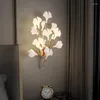 Lâmpada de parede nórdica led ginkgo folha luzes quarto cabeceira para sala estar fundo loft decoração estudo corredor iluminação