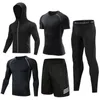 Chaquetas para hombres Poliéster Secado rápido Elástico Tallas grandes Camiseta deportiva Ropa de entrenamiento de 5 piezas Ropa de gimnasio para hombres 230927