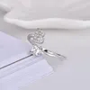 Cluster Rings 925 Sterling Silver Female Fashion Cute Ring Finger White Zircon Light Smooth Cricle for Women Girl Party Jewelry