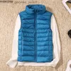 Piumino da donna 2023 Nuove donne senza maniche da donna Slim ultra leggero Piumino da ragazza Gilet leggero portatile Gilet caldo antiventoL230927