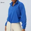 Camisas activas CHRLEISURE Suéter deportivo Camisa de yoga de manga larga al aire libre Chaqueta suelta con cremallera Elástico Delgado Correr Ciclismo Suéteres Ropa de gimnasio