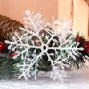 Décorations de Noël 30pcs grands flocons de neige ornements arbre de Noël suspendus paillettes décoration de flocon de neige bricolage année guirlandes décor à la maison