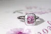 Küme halkaları sfl2023 pembe safir yüzük gerçek saf 18k doğal padparadscha değerli taşları 1.05ct elmas taş kadın