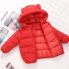 Kurtki dla dzieci chłopcy z kapturem kurtki zimowe modne płaszcze jesień dziewczynki z kreskówki niedźwiedzie bawełniany odzież na 27 lat 230927