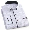 Mannen Casual Shirts Hoge Kwaliteit Mannen Shirt Lente Lange Mouw Turn-Down Kraag Polka Dot Print Mannelijke Camisas para Hombre