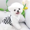 Hundkläder husdjur väst vår sommarvalp mode stripe pullover liten söt desinger klädkatt sele schnauzer mops chihuahua