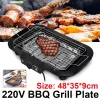 Smokeless Indoor Pan Grill BBQ Stove Non-Stick Electric Griddle Barbecue Temperature Control 220V Portable for Outdoor Home