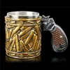 Gun Mugs Revolver Gun Pistol Tankard Mug med ammo kula runda skal ölmuggar kaffekopp dricker 400 ml329n