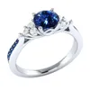 Band Rings mode Big Blue Stone Ring Charm smycken Kvinnor CZ bröllopslöfte Engagemang damtillbehör gåvor smycken ring dhq7x