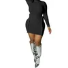Casual Dresses BKLD 6 Colors Women Nightclub Sexy Bodycon Tight Fitted Mini Dress 2023 Autumn Fashion Solid Long Sleeve Party Short