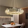 Lámparas colgantes Lámpara de sala de estar de lujo moderna Hermoso dormitorio simple Restaurante Estudio Araña Lotus Leaf Art Accesorios de iluminación LED