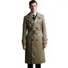 Männer Trenchcoats Europäischen 2023 Frühling Designer Mode Schlanke Sexy Lange Mantel Männer Zweireiher Mantel Herren Kleidung Casaco Masculino