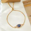 Błyszcząca pusta bransoletka zła oka dla kobiet biżuteria Turkish Blue Eye Link Bracelets