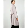 Женское шерстяное двустороннее кашемировое пальто с рябью, осень-зима 2023, корейская женская одежда 231011
