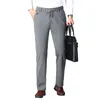 Mäns kostymer Great Elasticity Suit Pants Stretchy Business For Men High midja Drawstring Pockets Staka benbyxor bekväma