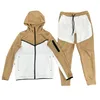 Men's Jackets Color Matching Air Layer Cotton Sports and Leisure Suit Men Hooded Drawstring Loose Pants Trousers Casual Jacket Coats 230927