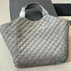 2023-Tote Bag Gaby Large Capacity Shopping Bags Suede Leather Handbag Purse Women Shoulder Quilted Beach Bag Fashion Letter Inside Zip Pocket