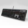 Клавиатуры Проводная игровая механическая клавиатура со 104 клавишами, смешанная подсветка, черно-серая, с многофункциональными ручками, французская раскладка (США), ES RS 230927