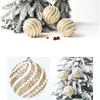 パーティーデコレーション6pcs 8cmクリスマスボール装飾品2023木ぶら下がった色付きパウダーペンダントホーム用球体