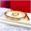 Stainless Steel Diamond Bracelets Silver Rose Gold Bangles Women Men Bangle Designer Bracelet Couple Classic Diamond Jewelry Accessories Pochette Bijoux