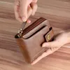 Plånböcker vintage herrplånbok pu läder korta handväska män hasp blixtlås Koppling fast färg Högkvalitativt bekvämt bekvämt