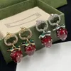 Strawberry designer Earrings for Women Fashion dangles S925 Vintage Letter Dangle Earring2236