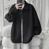 Mäns jackor harajuku y2k zip up hoodies pullover koreansk mode överdimensionerade grafiska tröjor casual 2000 -tal klädtröjor 230927