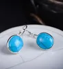 Boucles d'oreilles pendantes bijoux femmes argent véritable Jade naturel marcassite