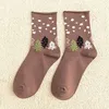 Meias masculinas 1Pair Fashion Rolled Cotton Mid Tube Casual Christmas Polka Dot Boot Mulheres Aquecidas