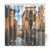 Cortinas de chuveiro Street View 3d Cortina 200x200 Impressão Tecido impermeável lavável Anti-mofo Bathroom249S