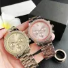 2023 MKK Fashion Brand New Wrist Watch for Women Girl 3 Dials Crystal Style Steel Metal Band Quartz Watches Wholesale Free Frakt Reloj Mujer