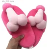 Slippers Beautiful Girl Breasts Slippers Women Mischievous Penis Home Slippers One Size 36-42 Couple Fun Bedroom Warm Slipper Shoes Woman T230927