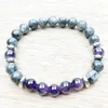 SN1023 Pulseira Masculina Ametista Preto Labradorite Boho Pulseira Cura Jóias Natureza Yoga Pulso Mala Beads Pulseira 2449