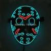 Friday the 13th The Final Chapter Led Light Up Figure Mask Music Active EL Fluorescent Horror Mask Hockey Party Lights T200907268w