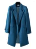 Costumes pour femmes automne hiver femmes vêtements d'extérieur blazer formel rose noir bleu marine rouge bureau dames femme affaires vêtements de travail longue veste manteau