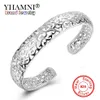 Yhamni clássico real 925 prata esterlina pulseiras pulseiras para mulheres moda charme jóias aberto manguito pulseira b144313p