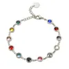 Bracciale JINHUI Bracciale ingioiellato colorato ity T S Bracciale in acciaio inossidabile per donna 12 Pietre Arcobaleno Catena di gioielli in cristallo 230927