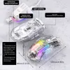 マウス充電式ワイヤレスマウスRGB光透明シェルBluetooth 2 4GHz USBゲームラップトップアクセサリー230927