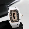 Richardmill Brand New Wristtwatches Richardmill RM07-01 White Ceramic Black Lip Automatic Mechanical Women's Watch Hbnk