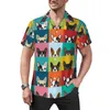 Men's Casual Shirts Dalmatian Print Beach Shirt Cute Cartoon Animal Summer Street Style Blouses Short Sleeves Design Tops Plus Size