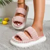 Slippers Flat Platform Winter Slippers For Women Home House Fur Slippers Women Korean Trend Warm Indoor Outdoor Cotton Shoes 230926