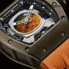 Richardmill Brand Watch Relógios de pulso mecânicos automáticos Richardmill Mens Series RM5205 Astronaut Flywheel Liga de titânio esmalte Disco de Marte limitado a 30 Pi HBMJ