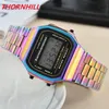 Mode Retro Vintage Vierkante Designer Horloges Vrouwen Mannen Elektronische Digitale Horloge LED Licht Jurk Horloge relogio masculino294k