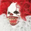 Dekorativa blommor kransar lofytain skrämmande clown krans väggdekor läskig krans skräck halloween dörrhängare krans för maskerad rave festival fest t230927